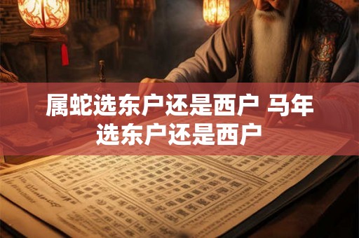 属蛇选东户还是西户 马年选东户还是西户 属蛇选东户还是西户 马年选东户还是西户