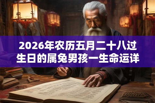 2026年农历五月二十八过生日的属兔男孩一生命运详解