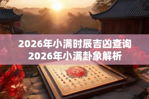 2026年小满时辰吉凶查询2026年小满卦象解析