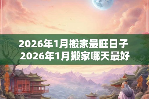 2026年1月搬家最旺日子 2026年1月搬家哪天最好