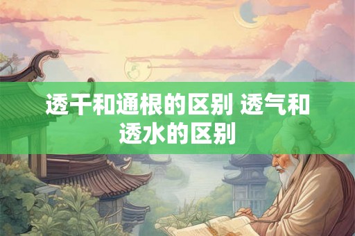 透干和通根的区别 透气和透水的区别 透干和通根的区别 透气和透水的区别