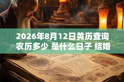 2026年8月12日黄历查询 农历多少 是什么日子 结婚吉时
