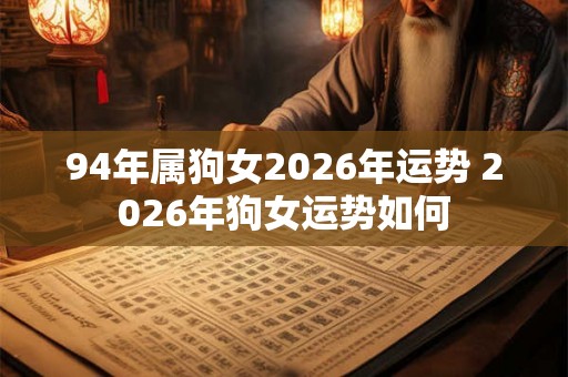 94年属狗女2026年运势 2026年狗女运势如何