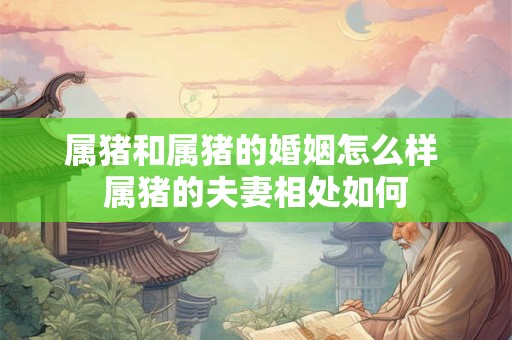 属猪和属猪的婚姻怎么样 属猪的夫妻相处如何