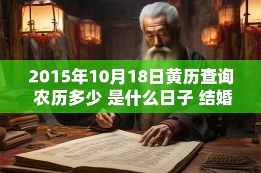 2015年10月18日黄历查询 农历多少 是什么日子 结婚吉时