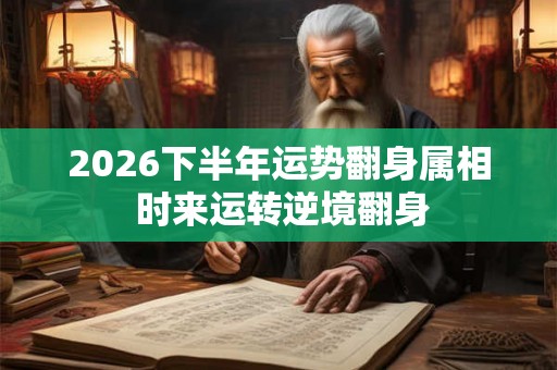 2026下半年运势翻身属相 时来运转逆境翻身