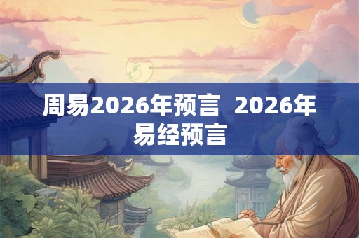周易2026年预言  2026年易经预言
