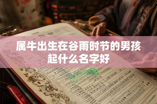 属牛出生在谷雨时节的男孩起什么名字好