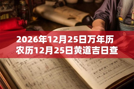 2026年12月25日万年历  农历12月25日黄道吉日查询