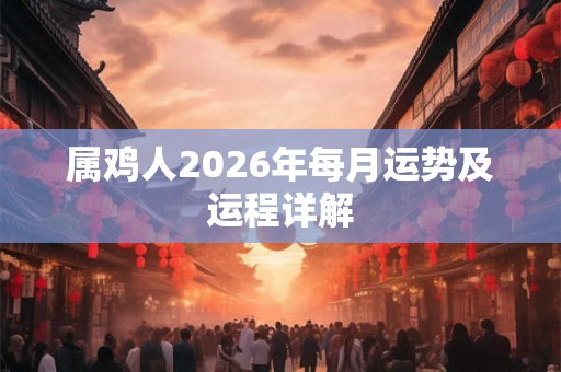 属鸡人2026年每月运势及运程详解