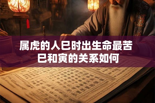 属虎的人巳时出生命最苦 巳和寅的关系如何