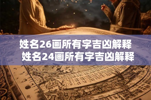 姓名26画所有字吉凶解释  姓名24画所有字吉凶解释