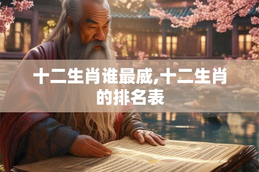 十二生肖谁最威,十二生肖的排名表