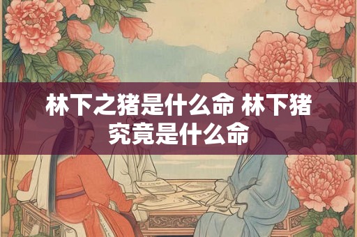 林下之猪是什么命 林下猪究竟是什么命