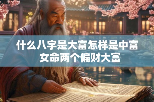 什么八字是大富怎样是中富 女命两个偏财大富 什么八字是大富怎样是中富 女命两个偏财大富