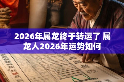 2026年属龙终于转运了 属龙人2026年运势如何