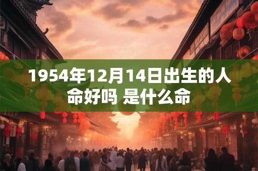 1954年12月14日出生的人命好吗 是什么命 1954年12月14日出生的人命好吗 是什么命
