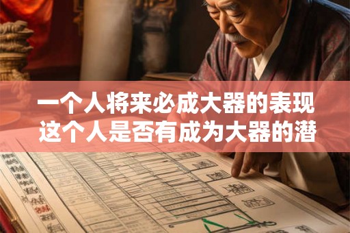 一个人将来必成大器的表现 这个人是否有成为大器的潜质