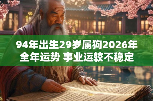 94年出生29岁属狗2026年全年运势 事业运较不稳定 94年出生29岁属狗2026年全年运势 事业运较不稳定