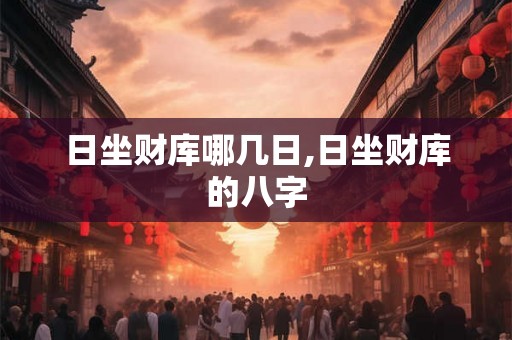 日坐财库哪几日,日坐财库的八字