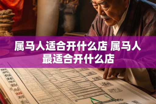 属马人适合开什么店 属马人最适合开什么店