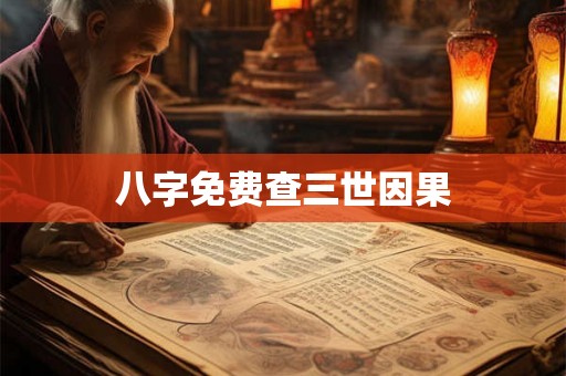 八字免费查三世因果 八字免费查三世因果