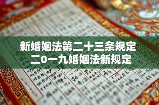 新婚姻法第二十三条规定  二0一九婚姻法新规定