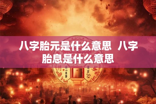 八字胎元是什么意思 八字胎息是什么意思 八字胎元是什么意思 八字胎息是什么意思