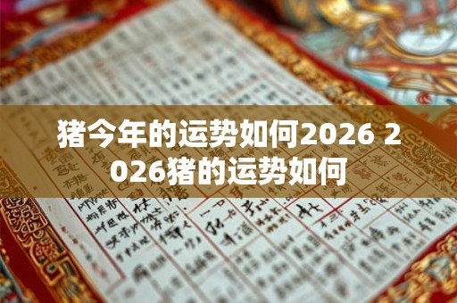 猪今年的运势如何2026 2026猪的运势如何