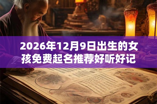 2026年12月9日出生的女孩免费起名推荐好听好记