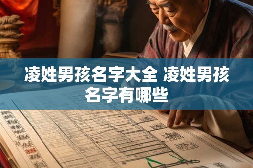 凌姓男孩名字大全 凌姓男孩名字有哪些