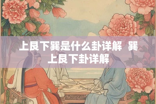 上艮下巽是什么卦详解  巽上艮下卦详解