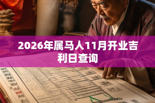 2026年属马人11月开业吉利日查询