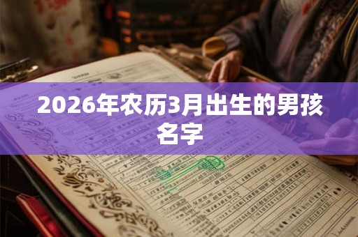 2026年农历3月出生的男孩名字