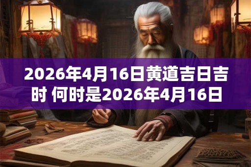 2026年4月16日黄道吉日吉时 何时是2026年4月16日的黄道吉日吉时