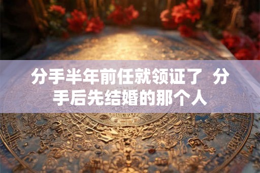 分手半年前任就领证了  分手后先结婚的那个人