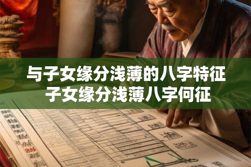 与子女缘分浅薄的八字特征 子女缘分浅薄八字何征