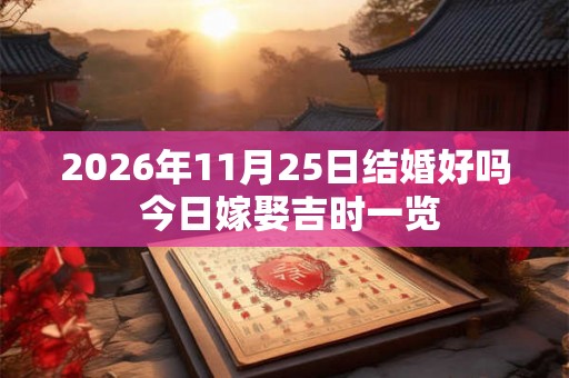 2026年11月25日结婚好吗 今日嫁娶吉时一览
