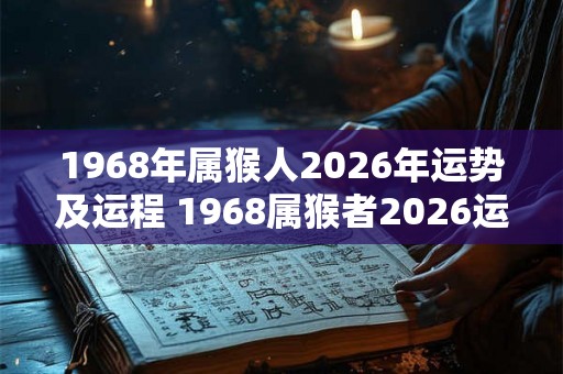 1968年属猴人2026年运势及运程 1968属猴者2026运势如何 1968年属猴人2026年运势及运程 1968属猴者2026运势如何
