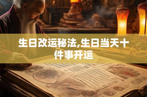生日改运秘法,生日当天十件事开运
