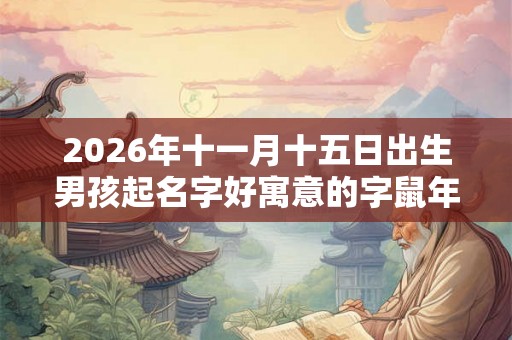 2026年十一月十五日出生男孩起名字好寓意的字鼠年