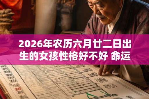 2026年农历六月廿二日出生的女孩性格好不好 命运好不好