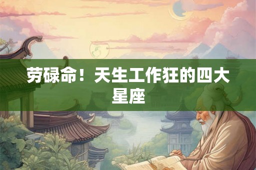 劳碌命！天生工作狂的四大星座