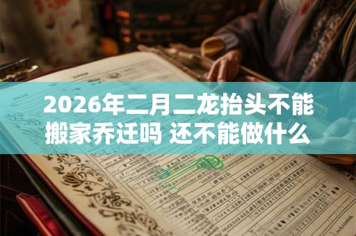 2026年二月二龙抬头不能搬家乔迁吗 还不能做什么