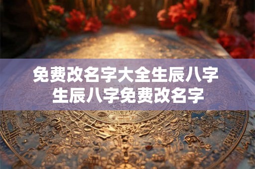 免费改名字大全生辰八字 生辰八字免费改名字