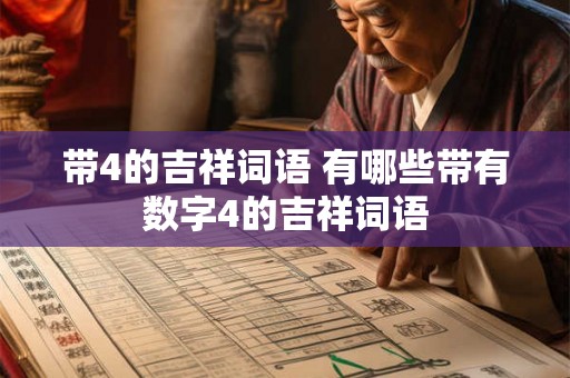 带4的吉祥词语 有哪些带有数字4的吉祥词语