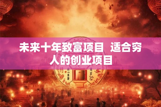 未来十年致富项目  适合穷人的创业项目