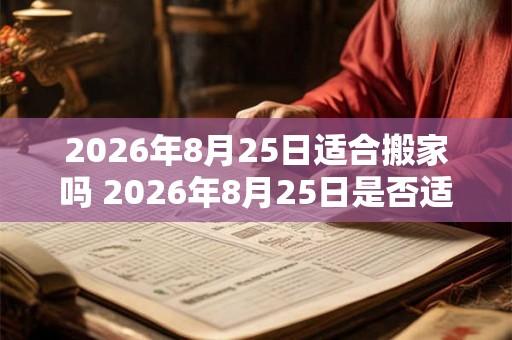 2026年8月25日适合搬家吗 2026年8月25日是否适合进行搬家