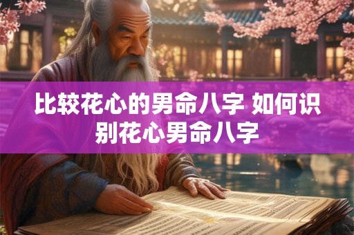 比较花心的男命八字 如何识别花心男命八字