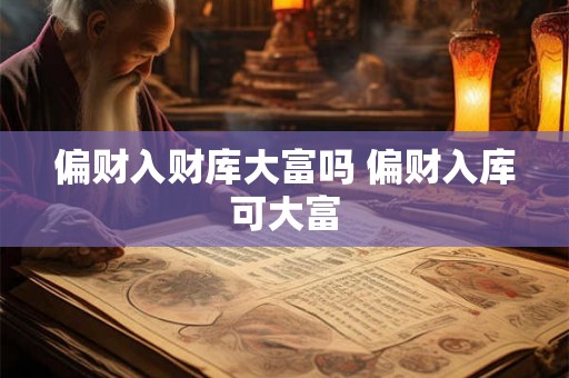 偏财入财库大富吗 偏财入库可大富